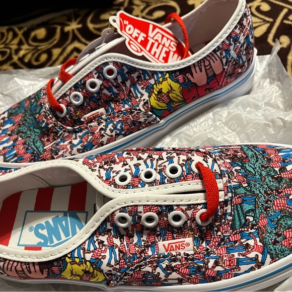 Vans Shoes - Where’s Waldo Vans Colorful Graphic Sneakers - Red, Blue, Yellow